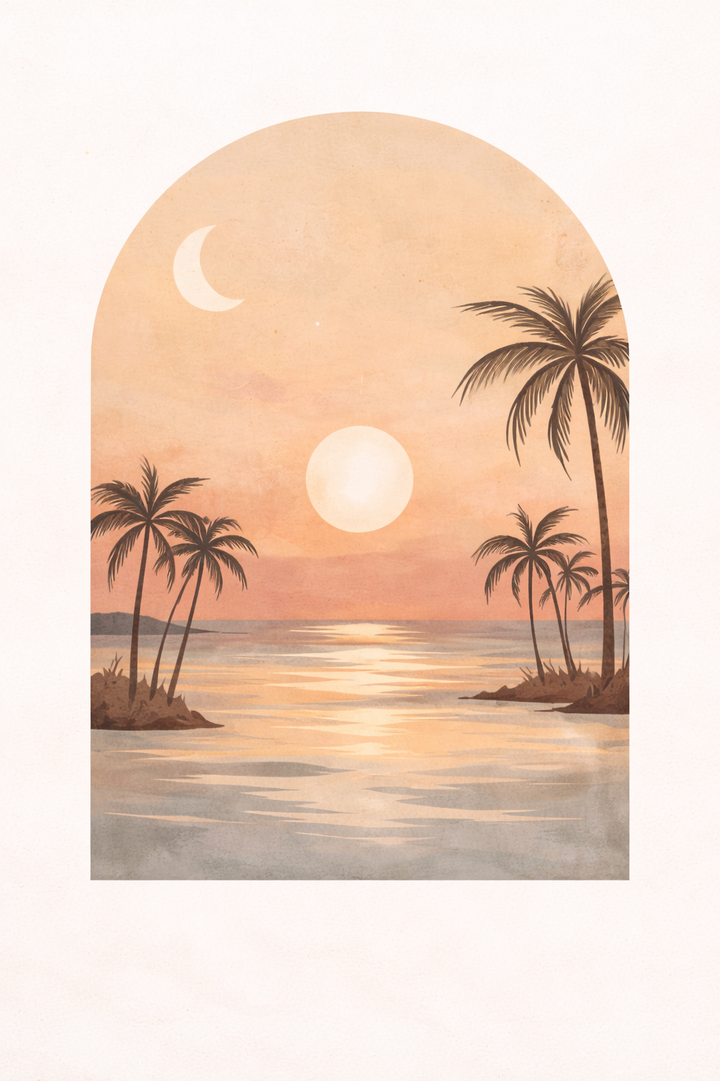 Boho Tropical Sunset Wall Art
